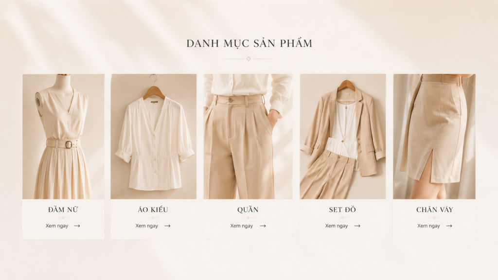 Mẫu website quần áo nữ của GEDA