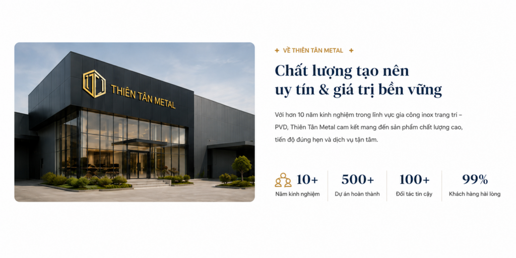 mẫu website Inox