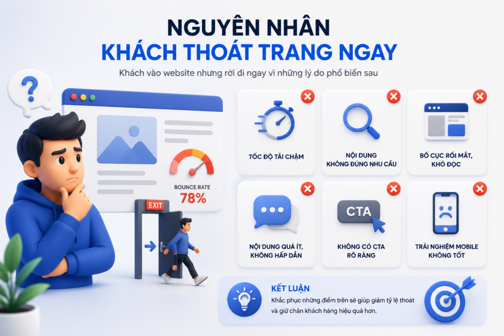 Vì sao tỷ lệ thoát website doanh nghiệp cao?