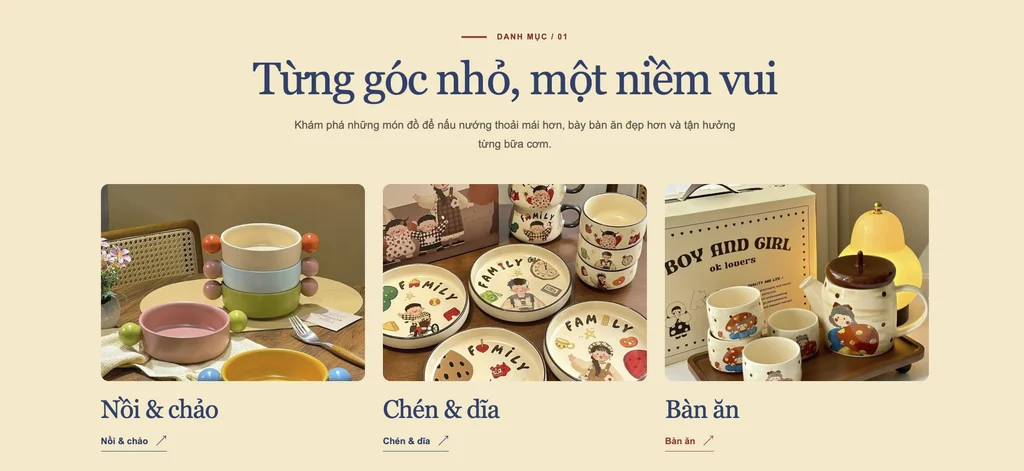 Mẫu website bán hàng đồ dùng nhà bếp 